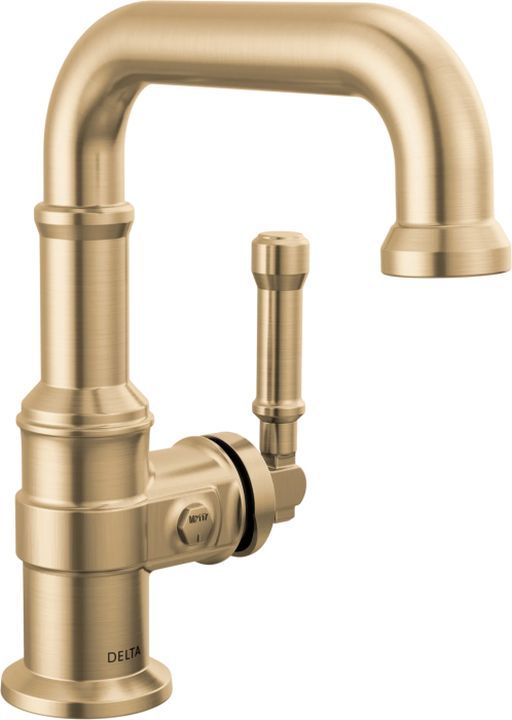 Delta Broderick® Lumicoat® Champagne Bronze 8" Single Handle Bathroom Faucet with Drain-0