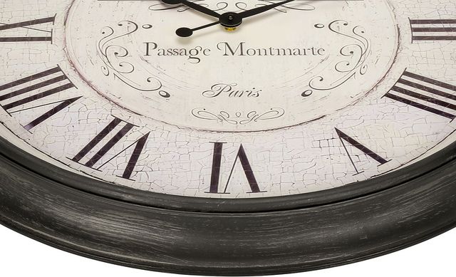 Monarch Specialties Inc. Brown 30" Oversized Round Wall Clock with Roman Numerals on Antique Backgro-1