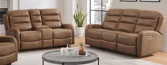American Wholesale Furniture Avanti Brown Power Reclining Sofa-1