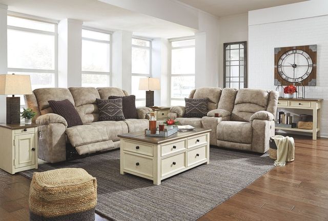 Signature Design by Ashley® Bolanburg Weathered Oak Sofa Table with Antique White Base-3