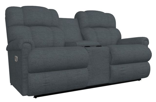 La-Z-Boy® Pinnacle Denim Power Wall Reclining Loveseat with Console, Headrest, and Lumbar-0