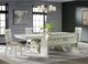 Elements International Stone White Slat Back Dining Bench-1