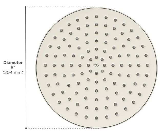 DXV Oak Hill® Brushed Nickel Single Function 10" Round Rain Can Showerhead-3