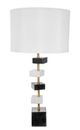 A & B Home Black/White 15" Marble Table Lamp-0