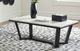 American Wholesale Furniture Stephen Marble Top Cocktail Table with Black Base-1