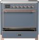 Ilve® Majestic III 36" Blue Gray Pro Style Induction Range with Solid Door and Copper Trim-3