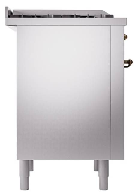 Ilve® Nostalgie II Noblesse 36'' Stainless Steel Pro Style Dual Fuel Range with Burnished Trim-2