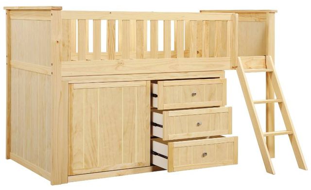 Homelegance® Bartly Natural Twin Low Loft Bunk Youth Bed with Dresser-2