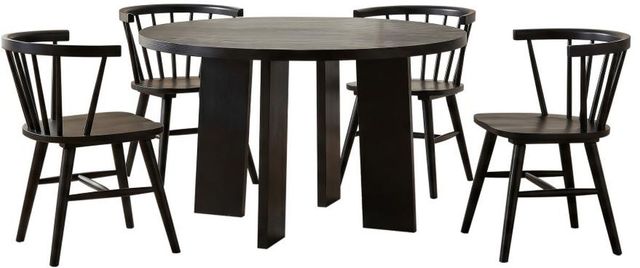 Coaster® Strouse 5-Piece Black Round Dining Table Set-0