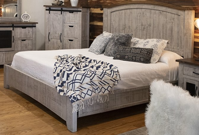International Furniture Direct Pueblo Gray Queen Bed-0