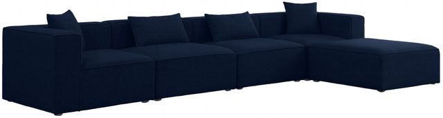 Meridian Furniture Cube 5-Piece Navy Modular Sectional Set-0