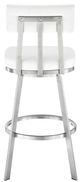 Armen Living Benjamin Brushed Stainless Steel/White Bar Stool-3