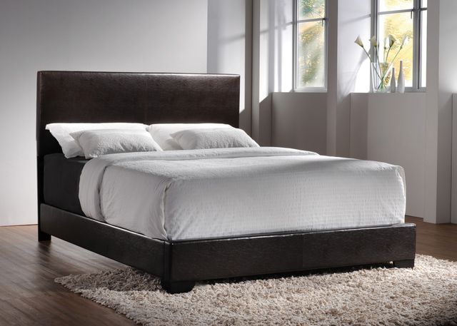 Coaster® Conner Dark Brown Queen Upholstered Bed-3