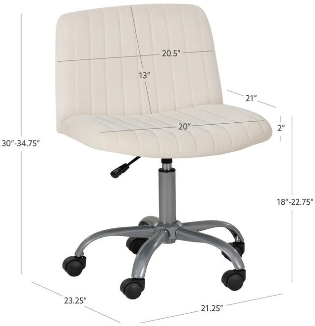 Linon Savon Bone Office Chair-2