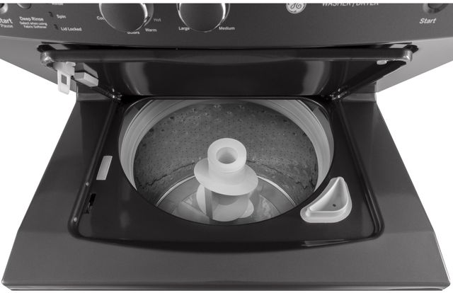 GE® Unitized Spacemaker® 3.8 Cu. Ft. Washer, 5.9 Cu. Ft. Dryer Diamond Gray Stack Laundry-3