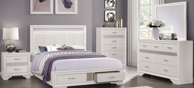 Homelegance® Luster 4-Piece White Queen Bedroom Set-1