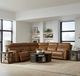 Liberty Furniture Cooper 6-Piece Camel Leather Power Reclining Curved Sectional-2