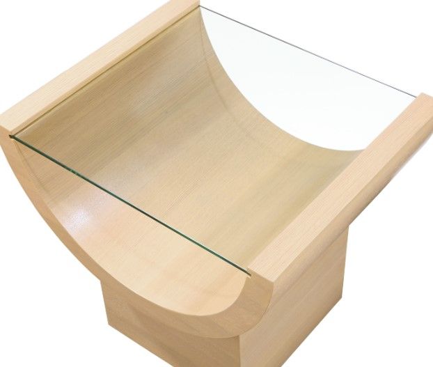 Meridian Furniture Beverwil Glass Top End Table with Natural Base-2