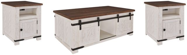 Signature Design by Ashley® Wystfield 3 Piece Brown/White Living Room Table Set-0