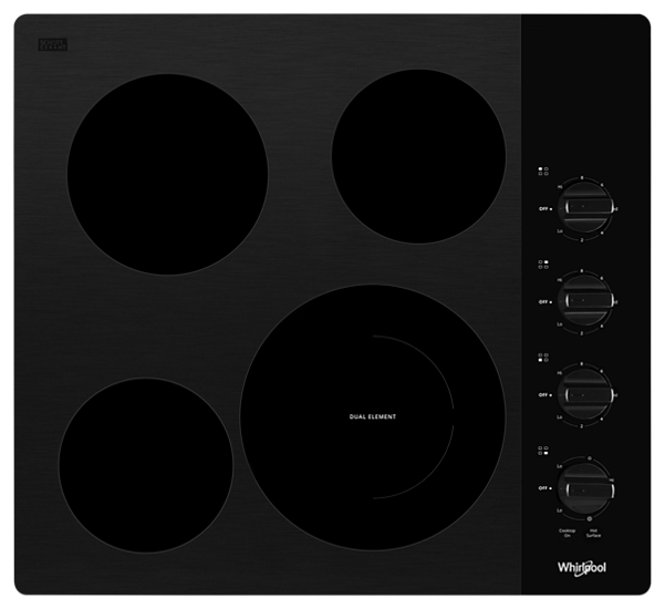 Whirlpool® 24" Black Electric Cooktop-0