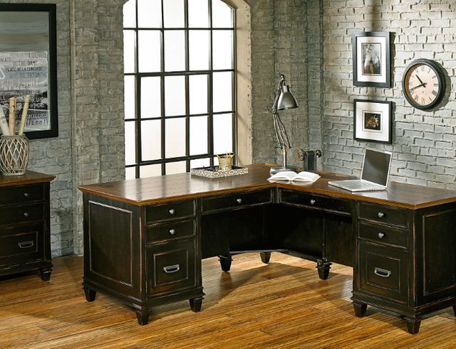 Martin Furniture Hartford Brown L-Shaped Desk -2