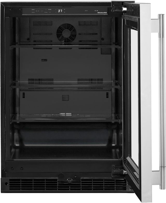 KitchenAid® 24" 5.2 Cu. Ft. Stainless Steel Beverage Center with Glass Door-1