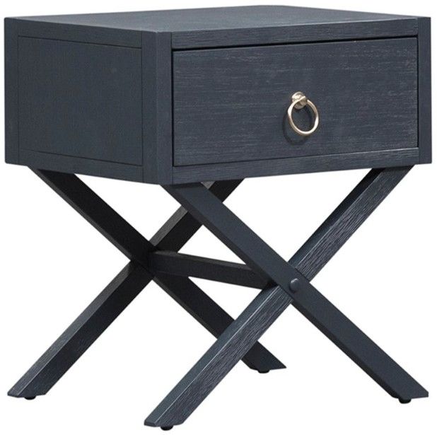 Liberty Furniture East End Wirebrushed Denim Accent Table-0