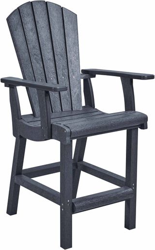 C R Plastics Generation Line Slate Grey Classic Counter Arm Chair