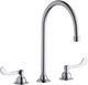 Elkay Chrome 8" Centerset Concealed Deck Faucet with 8" Gooseneck Spout and 4" Wristblade Handles-0