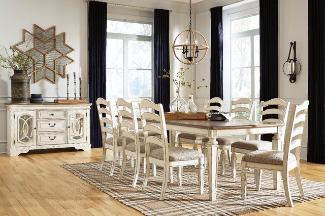 Signature Design by Ashley® Realyn 9-Piece Chipped White Dining Set-3