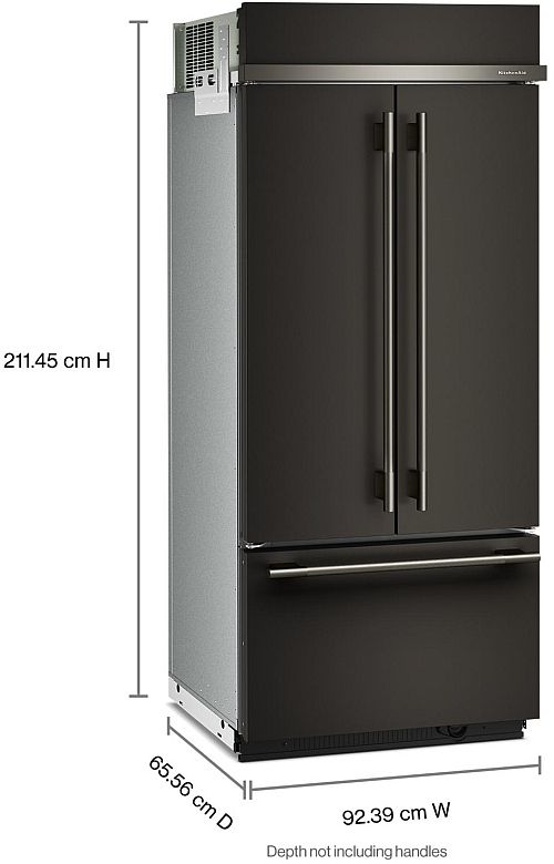 KitchenAid® 36" 20.8 Cu. Ft. Black Ore Built In French Door Refrigerator with Platinum Interior-3