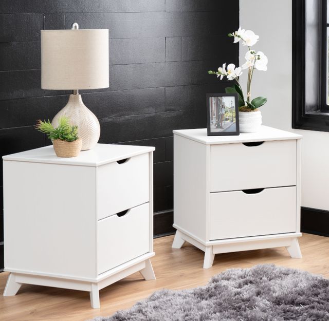Powell® Portix 2-Piece White 2-Drawer Nightstand Set-1