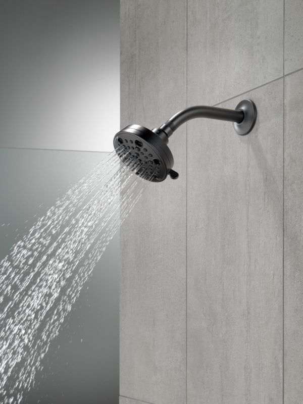 Delta Universal Showering Matte Black H2Okinetic® 5-Setting Contemporary Shower Head-1