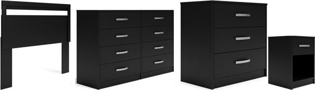 Signature Design by Ashley® Finch 4-Piece Black Queen Panel Headboard Bedroom Set-0