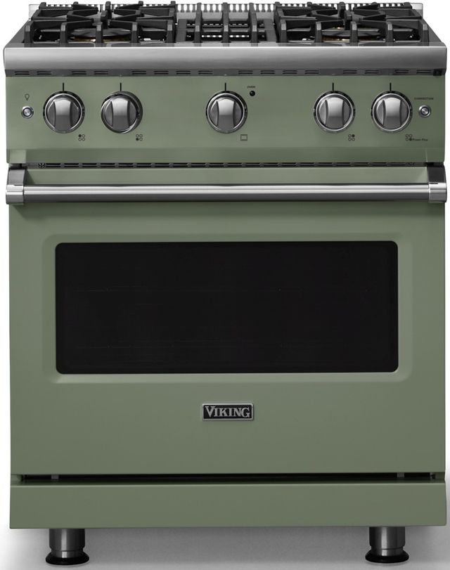 Viking® 5 Series 30" Eucalyptus Pro Style Gas (NG) Range with Polished Chrome Trim-0