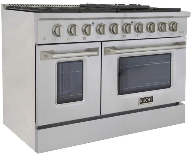 Kucht Professional KNG Series 48" Stainless Steel Pro Style Natural Gas Range with Silver Door-3