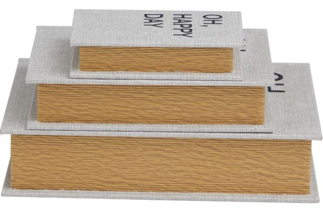 Deco Marche 3-Piece Light Gray Book Storage Decorative Box Set-1