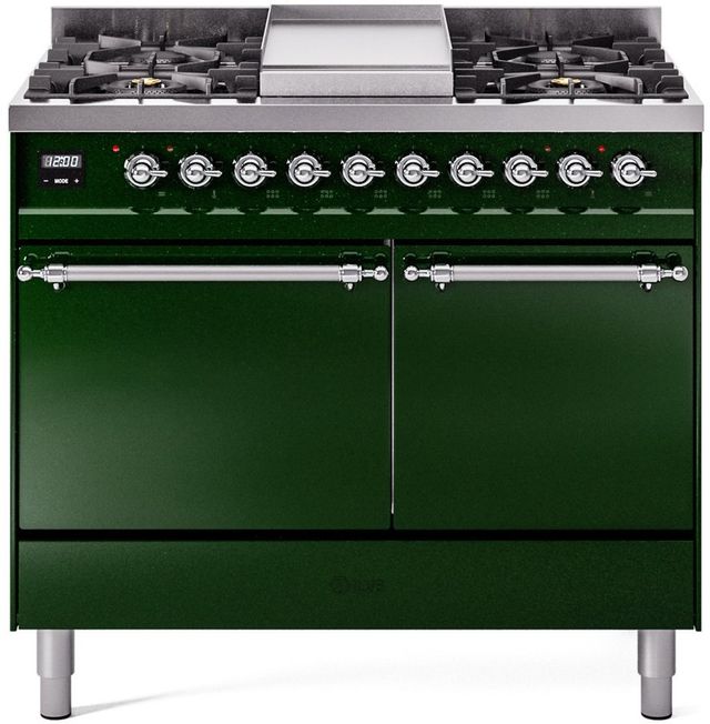 Ilve® Nostalgie II Series 40" Emerald Green Pro Style Dual Fuel Range-0