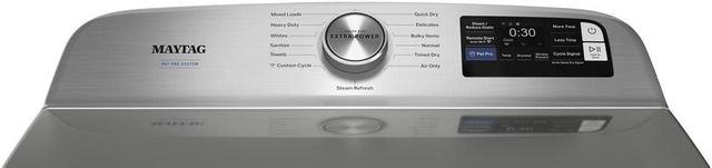 Maytag® 7.4 Cu. Ft. Classic Silver Pet Pro Gas Dryer with Extra Power and Sanitize Cycle-1