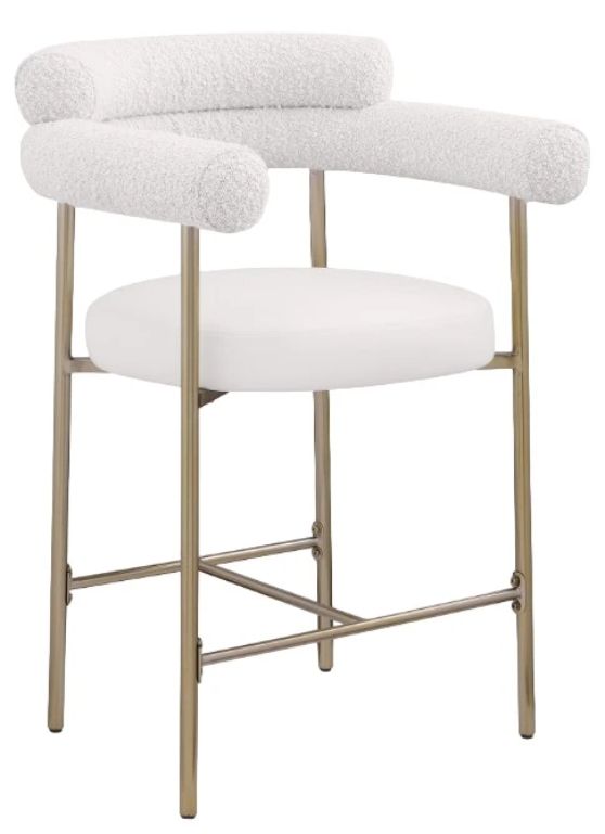 Meridian Furniture Blake Cream/Yellow Leather Counter Stool-0