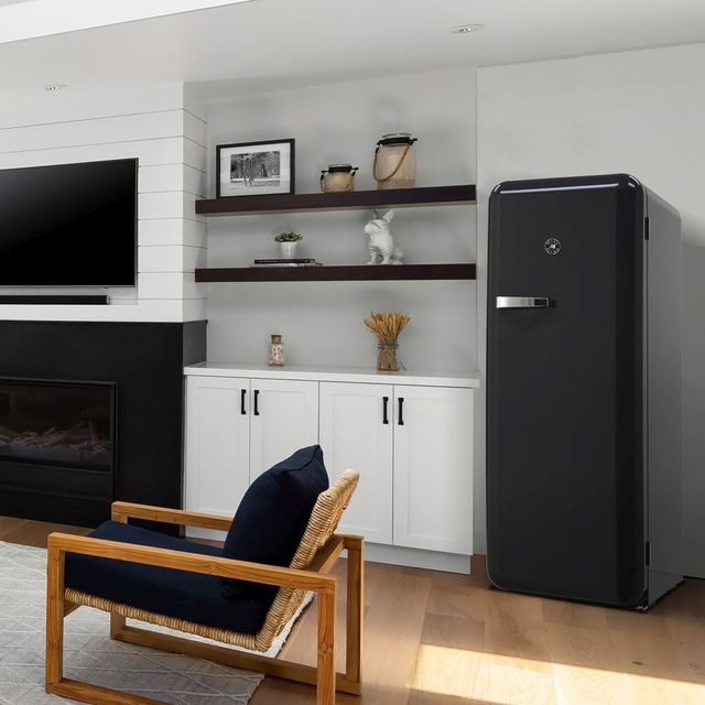 Brama 24" 9.9 Cu. Ft. Black Retro Compact Refrigerator-3