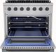 Hauslane HausPro 36" Stainless Steel Pro-Style Dual Fuel Range with Black Stainless Steel Knobs-2