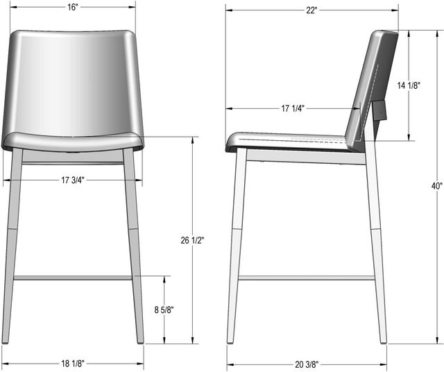 Amisco Customizable Charlotte Counter Stool with Upholstered Seat and Backrest-1