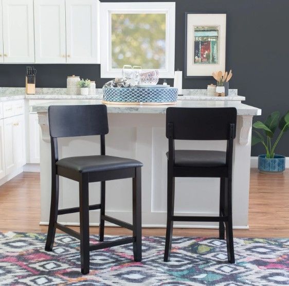 Linon Torino Black Counter Stool-1