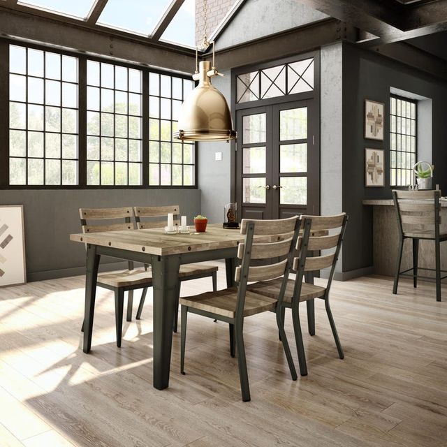 Amisco Customizable Tacoma Thermo Fused Laminate Extendable Table with Metal Embossed Legs-1