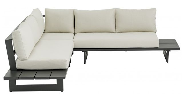 Meridian Furniture Maldives 3-Piece Cream/Gray Aluminum/Fabric Outdoor Modular Sectional-1