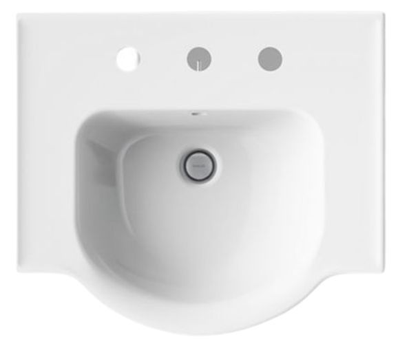 Kohler Veer® White 21" Widespread Rectangular Pedestal Bathroom Sink-4