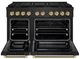 ZLINE Autograph Edition Paramount 48" 6.7 Cu. Ft. Black Stainless Steel Gas Range with 8 Burner DuoPro™ Cooktop and Dual Ovens with Champagne Bronze Helix Handles and Accents-1