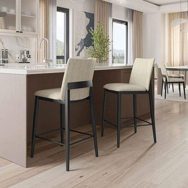 Amisco Customizable Charlotte Bar Stool with Upholstered Seat and Backrest-2