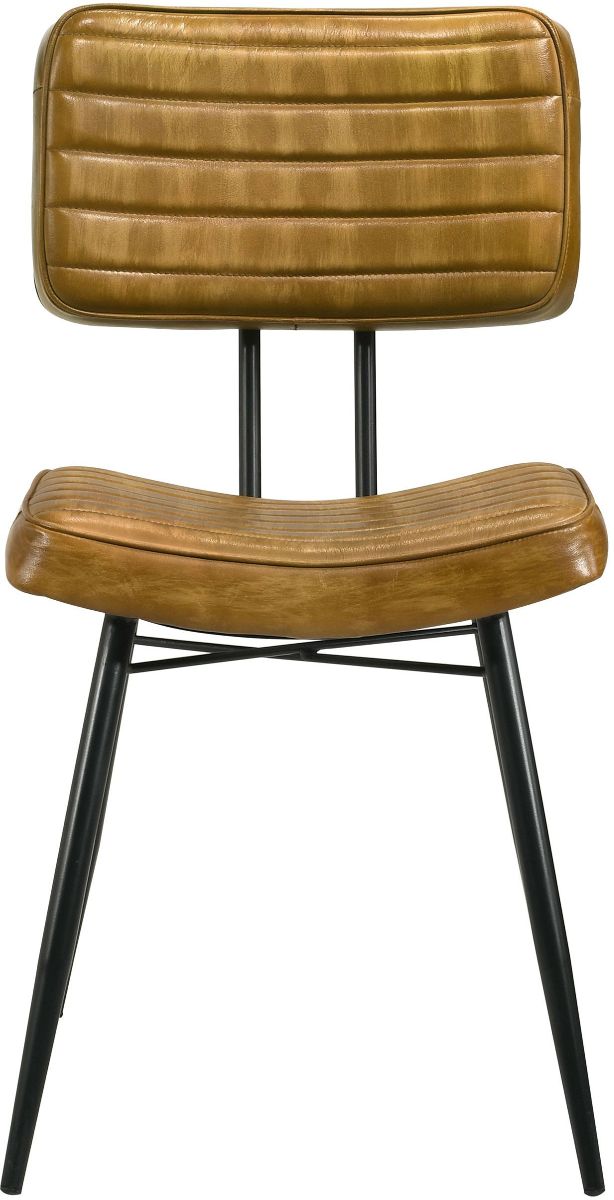 Coaster® Misty 2-Piece Camel/Black Padded Side Chairs-1